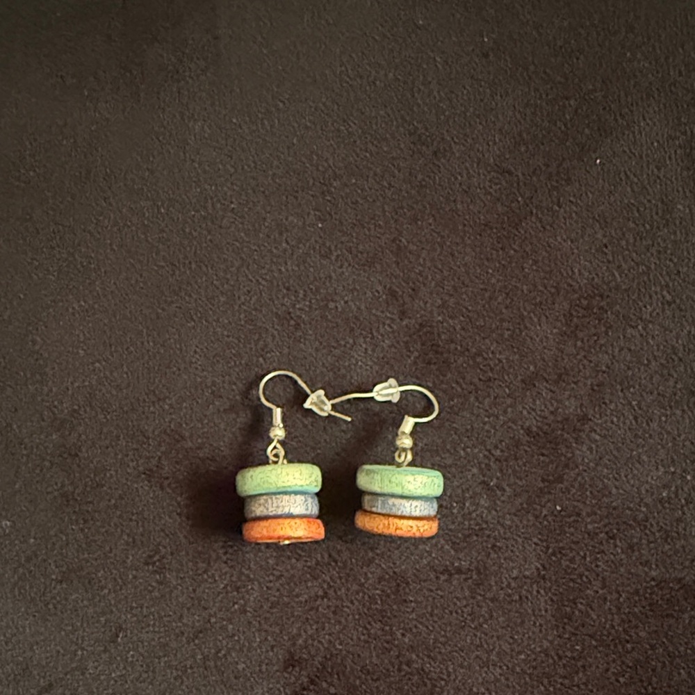 Colorful Stacked Disc Earrings